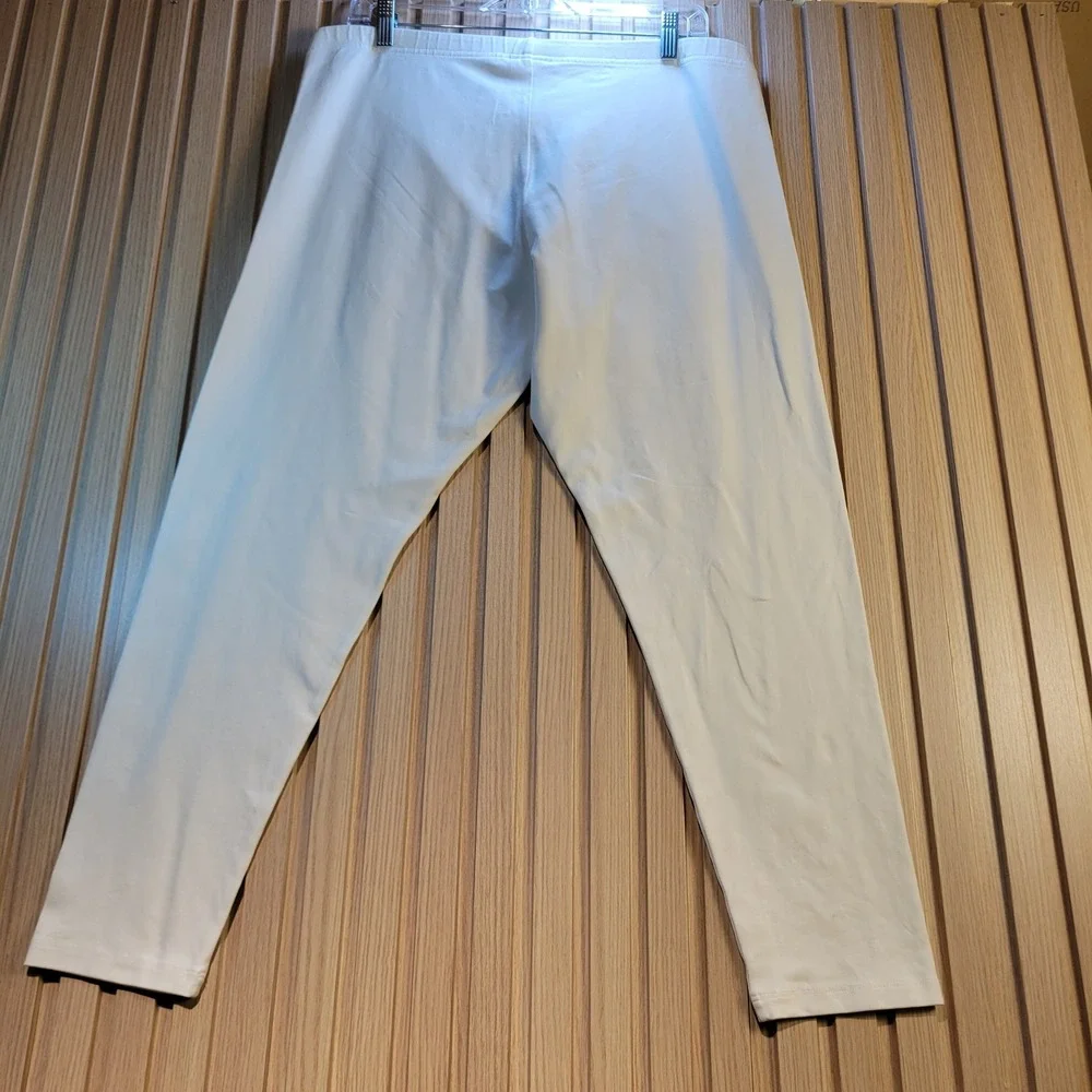 J. Jill Womens XL White Cotton Spandex Stretch Leggings Knit Pants 04-6513